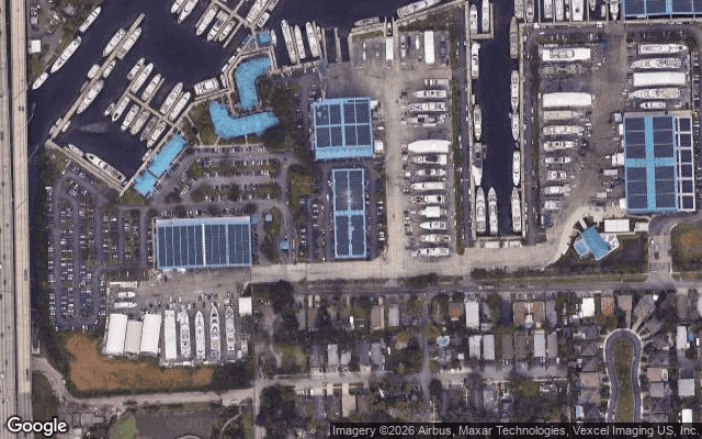 Aerial view of Lauderdale Marine Center marina in Fort Lauderdale, FL