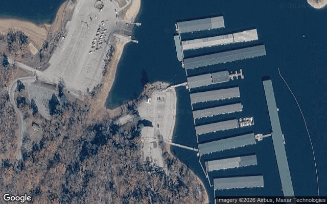 Aerial view of Prairie Creek Marina marina in Rogers, AR