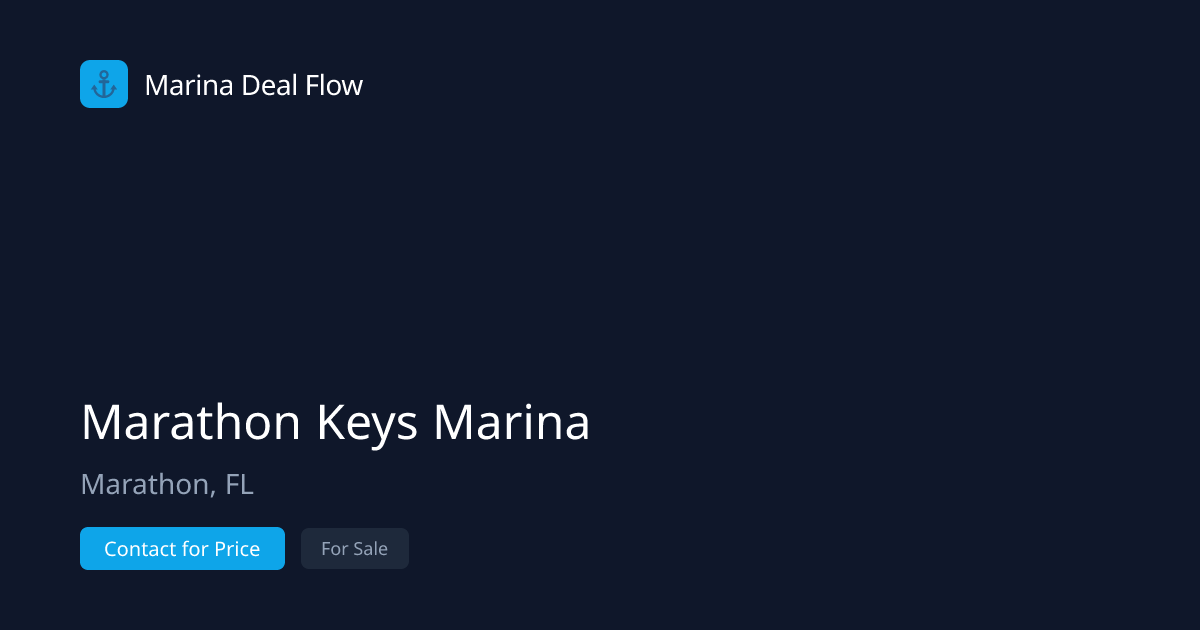 Marathon Keys Marina For Sale | Marathon, FL Marina